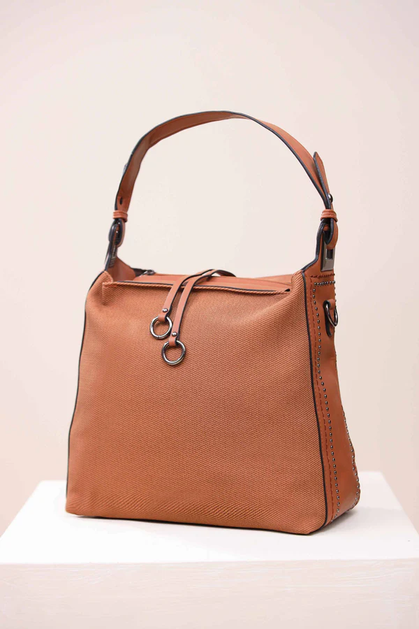 brown hand bag