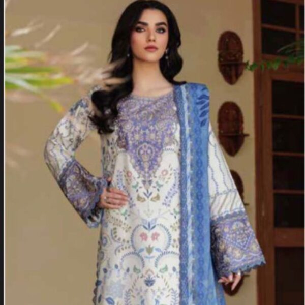 17 3 Piece Embroidered Linen Dress (Winter Collection)