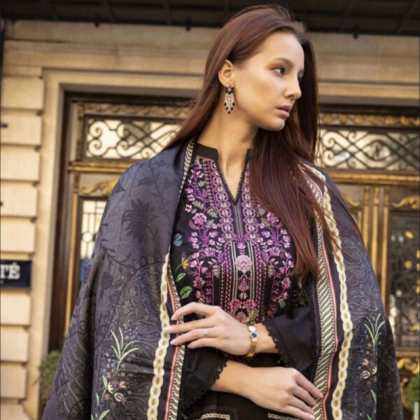 2 3 Piece Embroidered Linen Dress (Winter Collection)