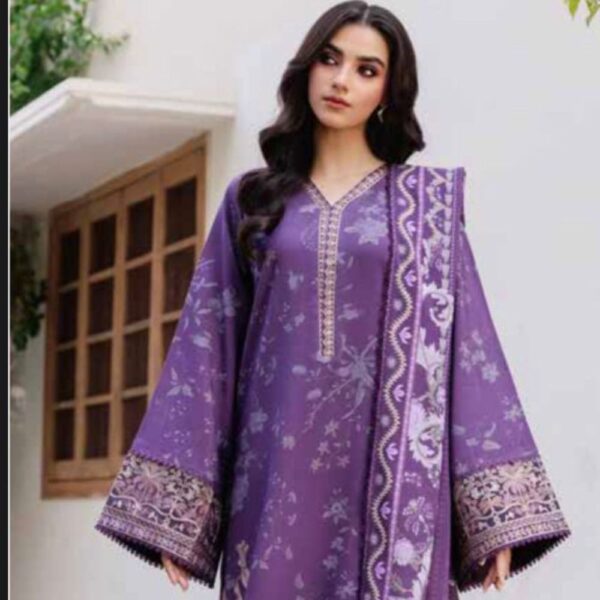 21 3 Piece Embroidered Linen Dress (Winter Collection)