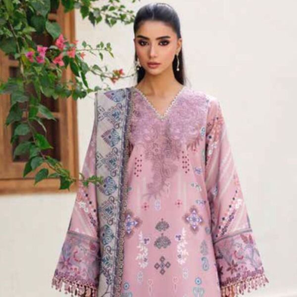 24 3 Piece Embroidered Linen Dress (Winter Collection)