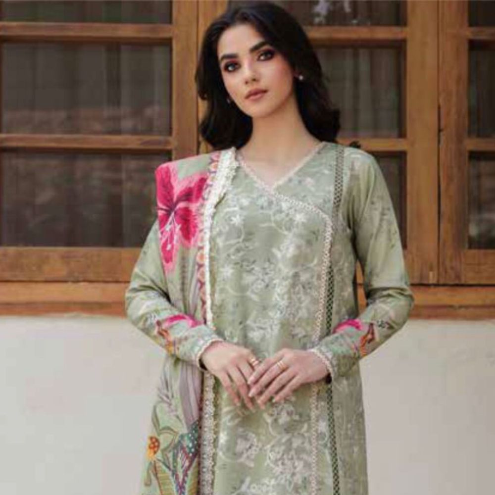 3 Piece Embroidered Linen Dress (Winter Collection)