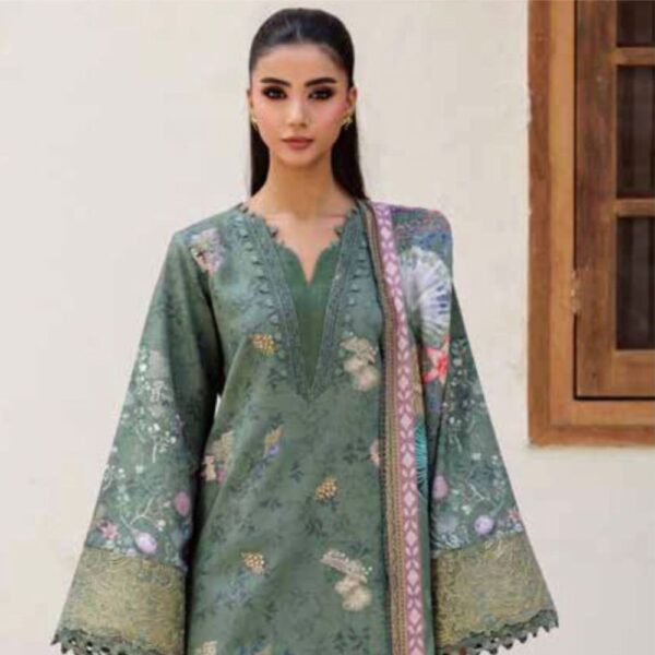 3 Piece Embroidered Linen Dress (Winter Collection)
