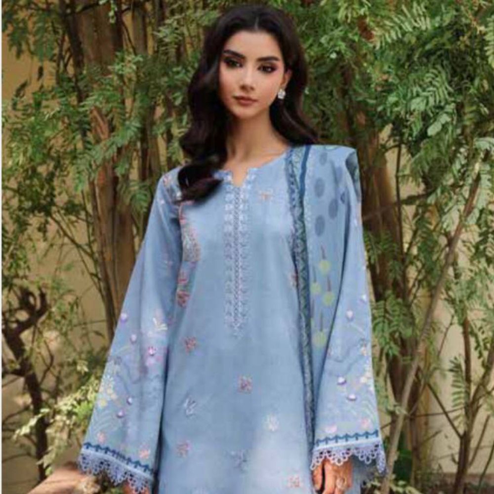 3 Piece Embroidered Linen Dress (Winter Collection)