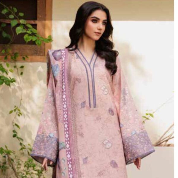 3 Piece Embroidered Linen Dress (Winter Collection)