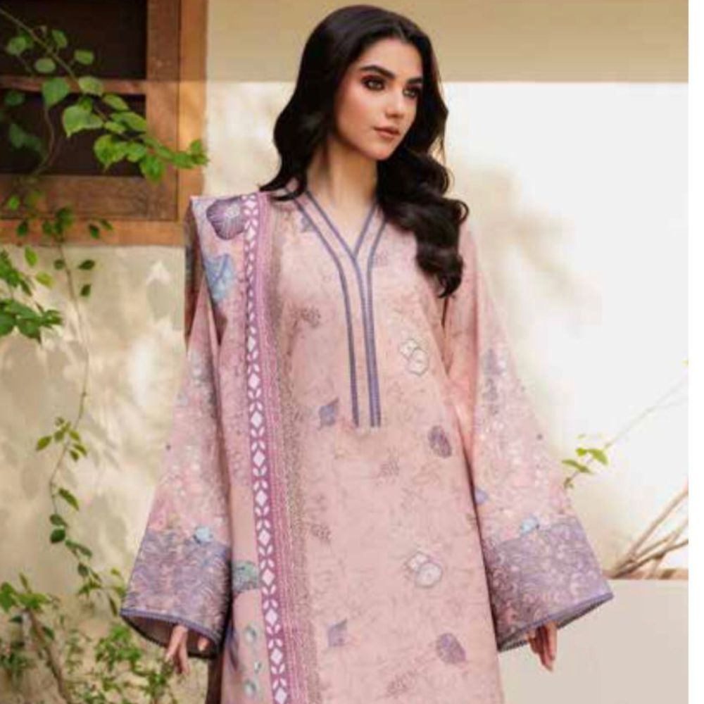 3 Piece Embroidered Linen Dress (Winter Collection)
