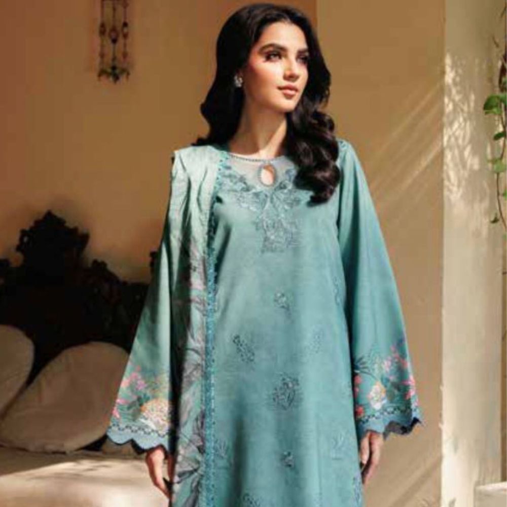 3 Piece Embroidered Linen Dress (Winter Collection)