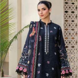 3 Piece Embroidered Linen Dress (Winter Collection)