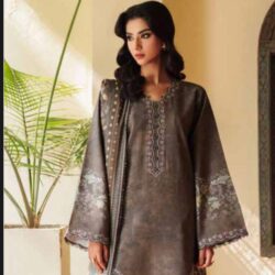3 Piece Embroidered Linen Dress (Winter Collection)