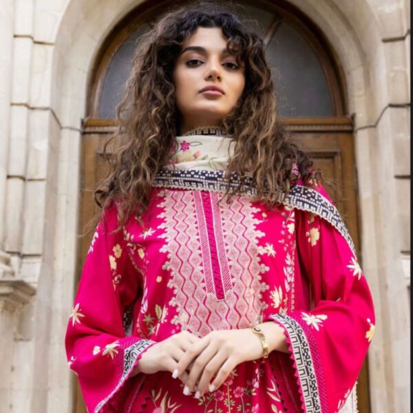 36 3 Piece Embroidered Linen Dress (Winter Collection)