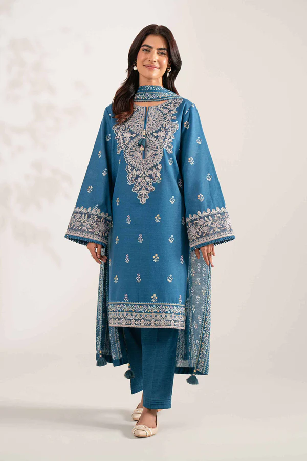 digital printed embroidered 3 piece suit – winter collection