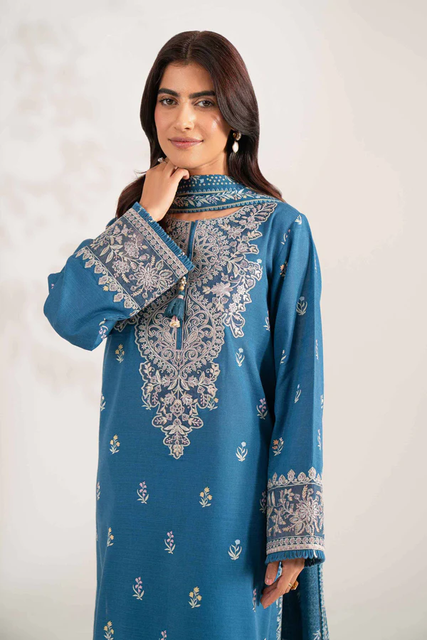 digital printed embroidered 3 piece suit – winter collection