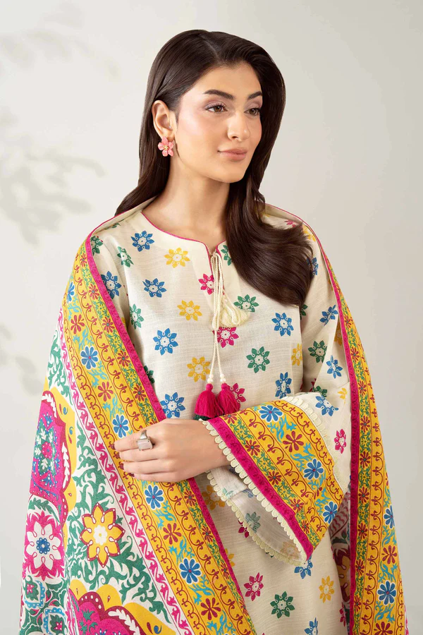 digital printed embroidered 3 piece suit – winter collection