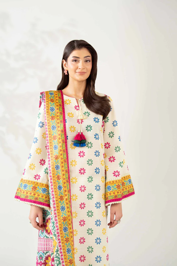 digital printed embroidered 3 piece suit – winter collection