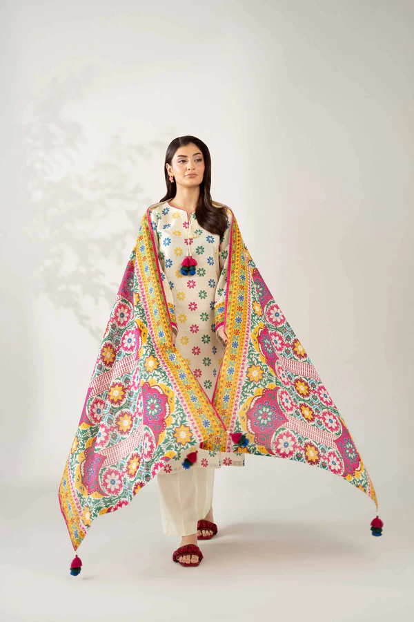 digital printed embroidered 3 piece suit – winter collection