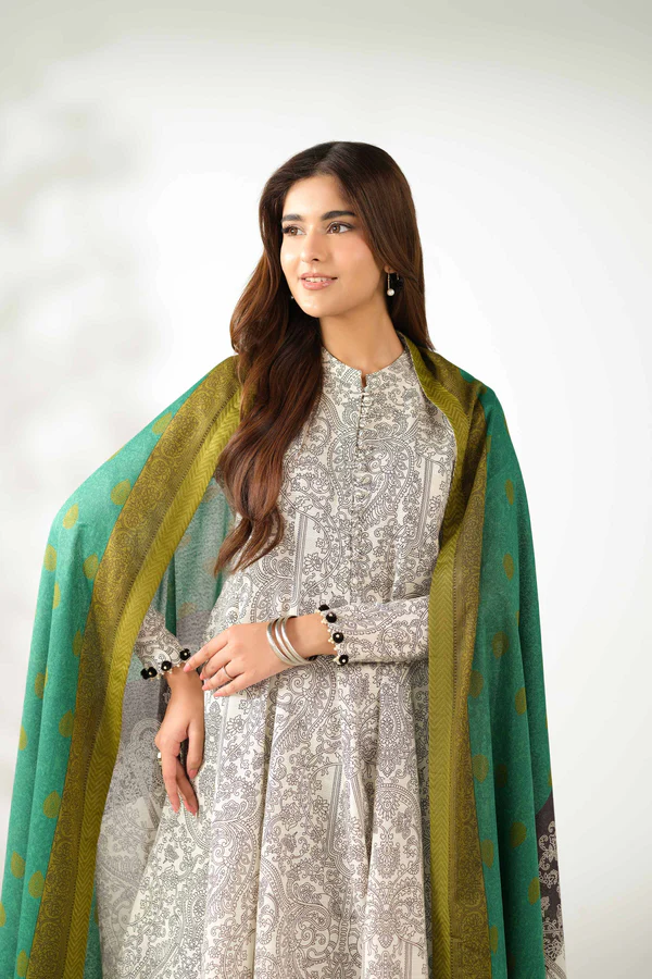 digital printed embroidered 3 piece suit – winter collection