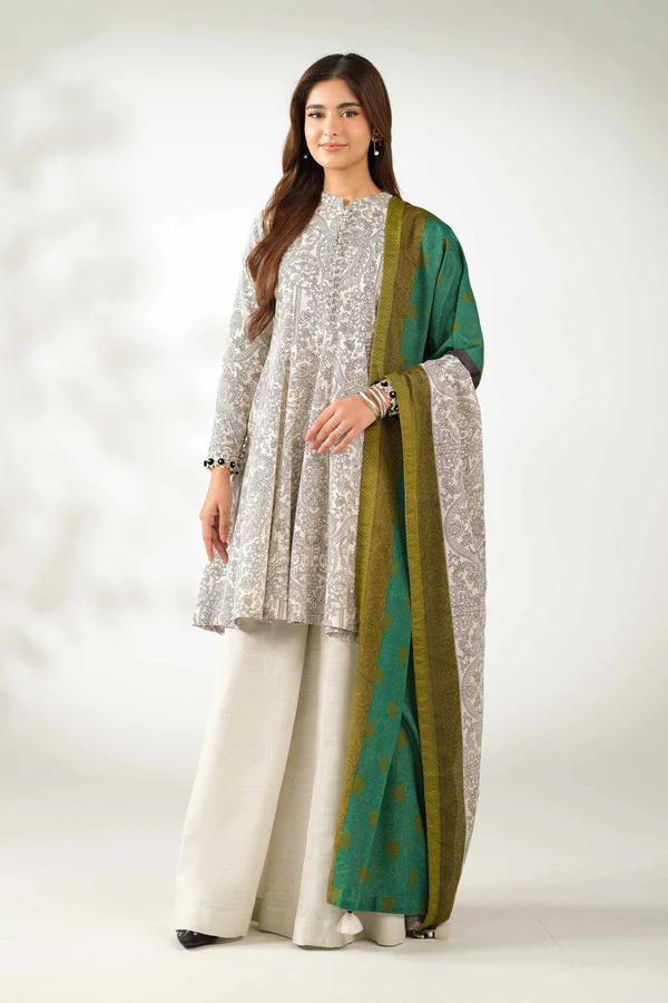 digital printed embroidered 3 piece suit – winter collection