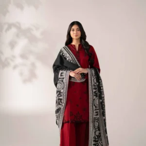 digital printed embroidered 3 piece suit – winter collection