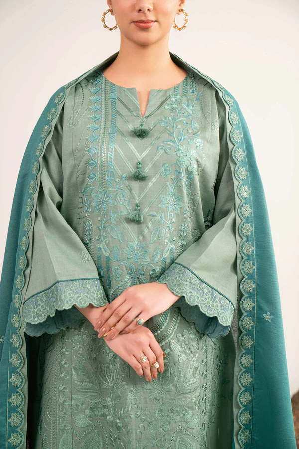 digital printed embroidered 3 piece suit – winter collection